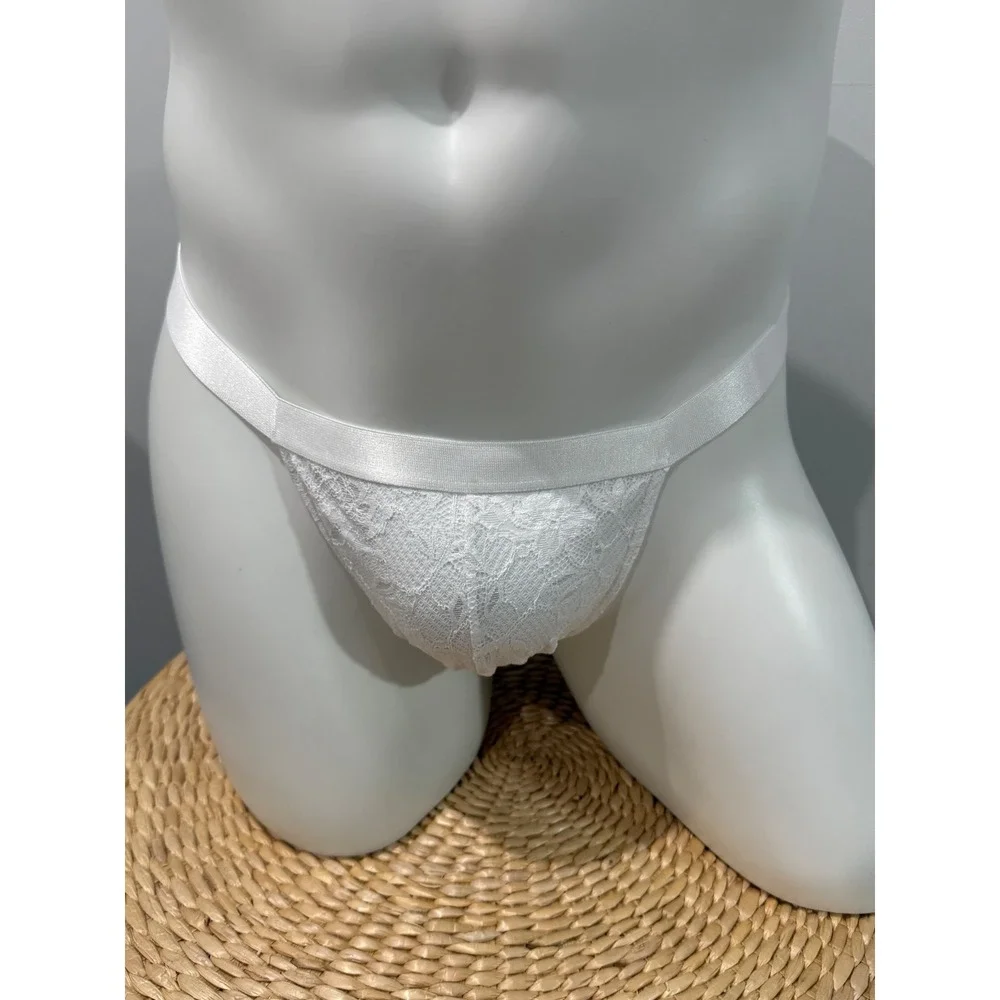 Cosabella Never Say Never Italian Thong White Lace Men's Size L Made in Italy